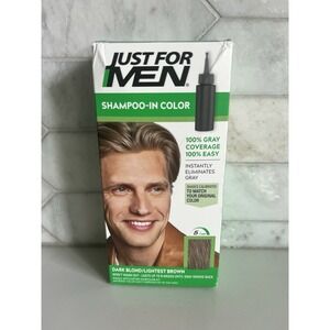 Just For Men H-15 Shampoo-In Hair Color Dark Blond/Lightest Brown Gray Coverage